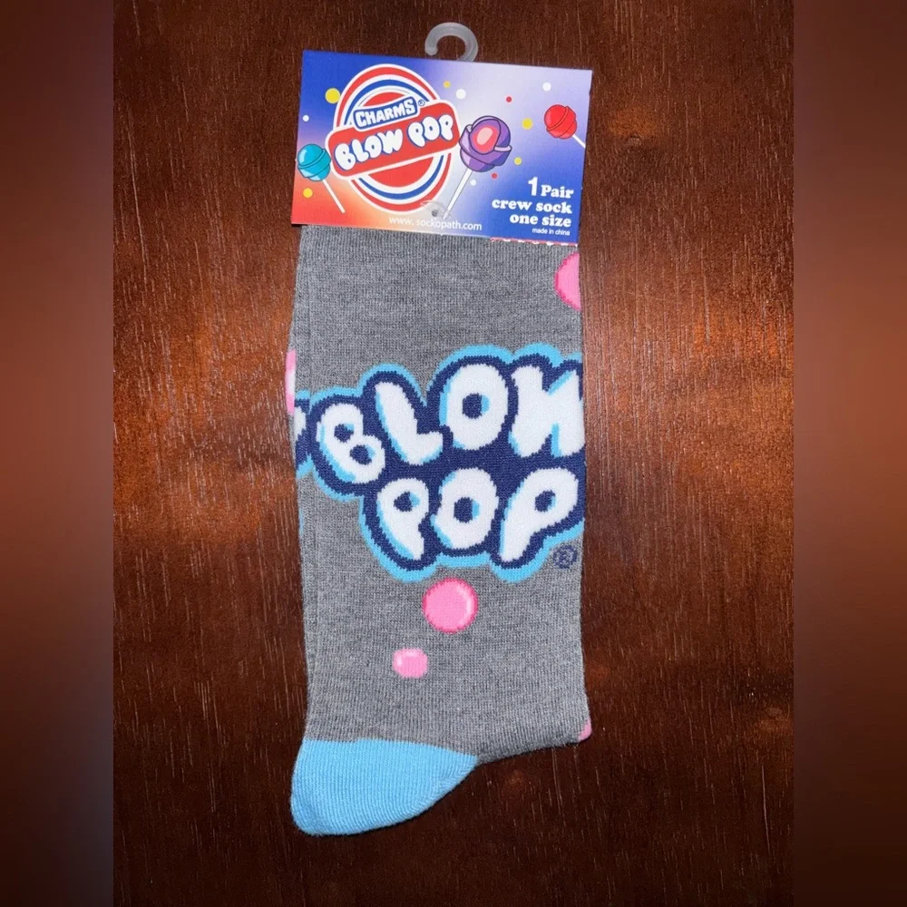 CHARMS BLOW POP NOVELTY CREW SOCKS NWT MEN’S SHOE SIZE 8-12